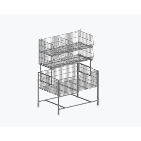 Metal Səbətli Vitrin Stendi – Market və Mağazalar üçün Təşkilat Stendi — Bakı