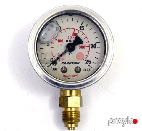 Manometr gliserin dolğulu (0-25 Bar 63 mm 1,4") Pakkens 0631001109 — Bakı
