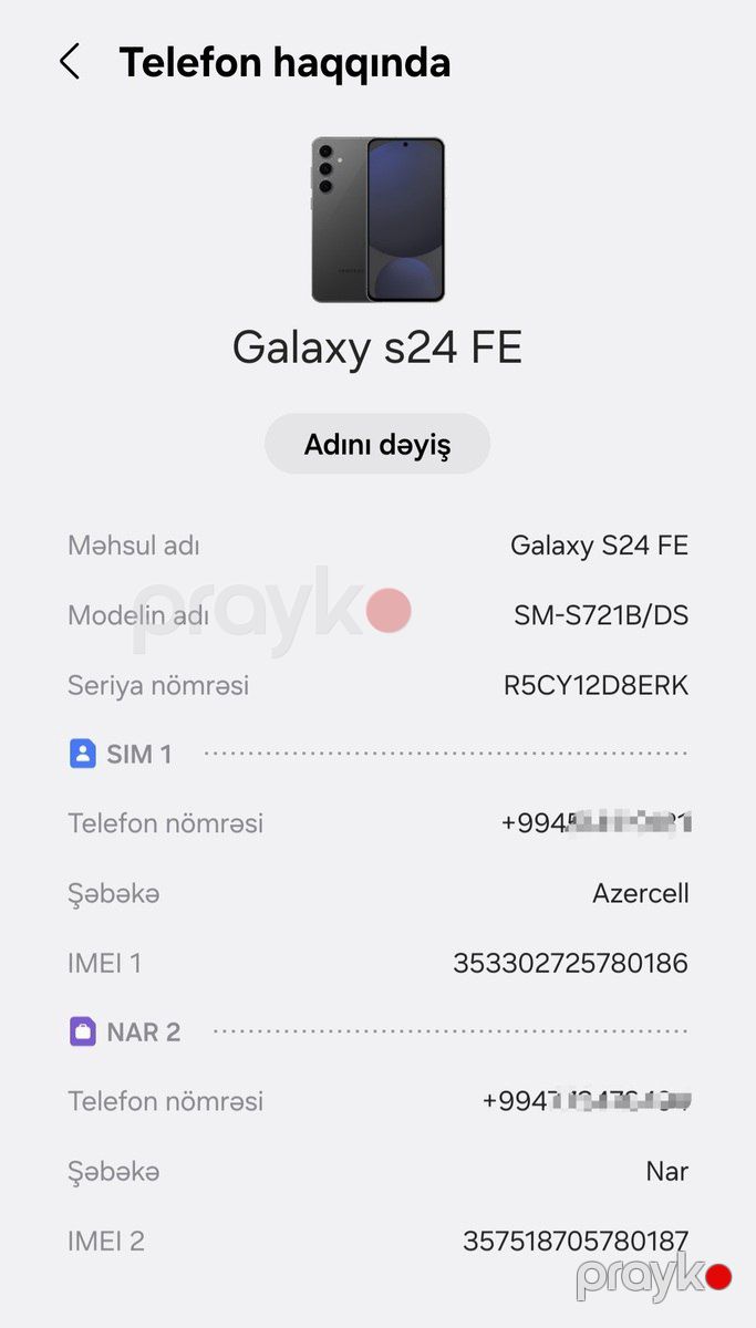 Samsung Galaxy S24 FE Mint 256GB/8GB — Smartfonlar, Tərtər (2)