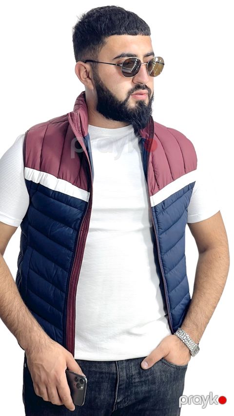 Kişilər üçün qalın jilet 1413-17720, rəngbərəng, polyester, ölçü L — Bakı