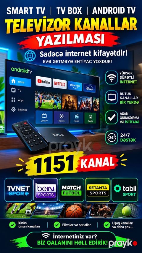 Smart TV, TV Box və Android TV üçün televiziya kanallarının yazılması — Bakı