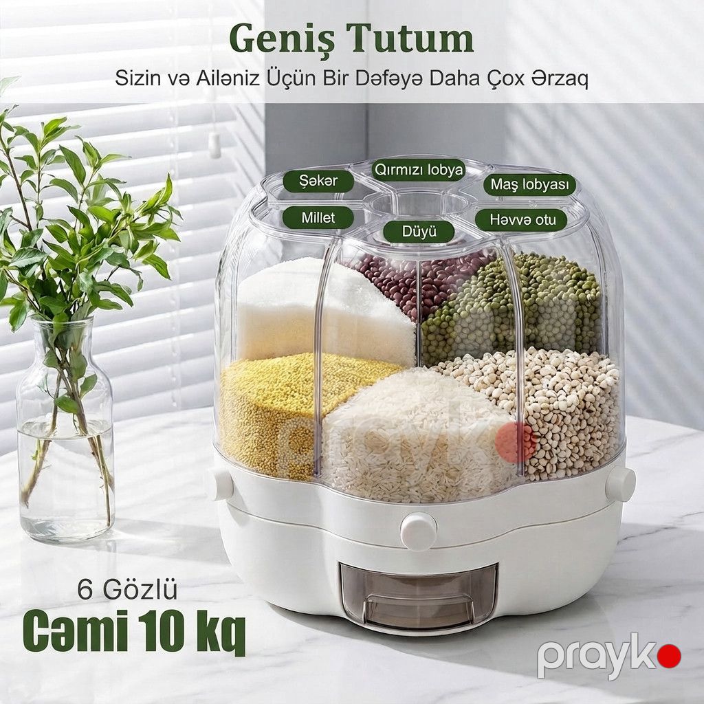 Konteyner Wexen 5040, şəffaf/ağ, plastik, 10000 ml — Mallar, Bakı (2)
