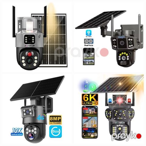 Simsiz 4G sim kartlı Solar ptz 2 kameralar 360° 8mp/4K — Bakı