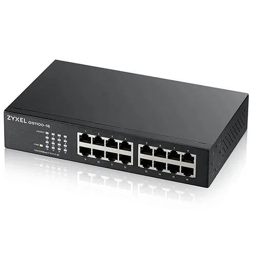 Zyxel GS1100-16 (GS1100-16-EU0103F) 16-Port Gigabit Unmanaged PoE Switch — Bakı