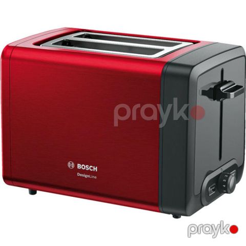Bosch TAT4P424 Toster – 970W Güclü, 8 Səviyyəli Qızartma və Bulka İsitmə (Qırmızı) — Bakı
