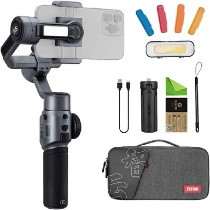 Zhiyun Smooth 5S Combo Stabilizator Peşəkar Smartphone Gimbal LED İşıqlı — Bakı