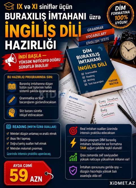 9 və11-ci sinif Buraxılış İngilis dili — Bakı