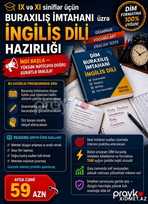 9 və11-ci sinif Buraxılış İngilis dili — Bakı
