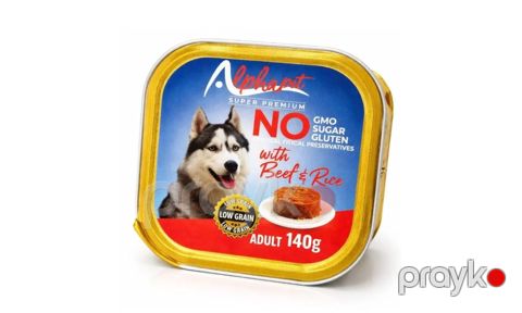 Nəm yem AlphaPet Beef&Rice yetkin itlər üçün, 140 q — Bakı