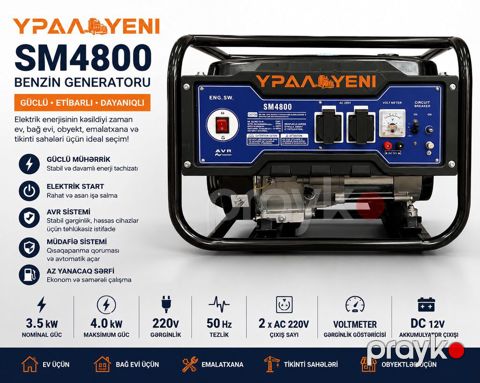 7297 Məhsulun adı: Benzin generatoru Ural SM4800 3.5 kVt 220 V — Bakı