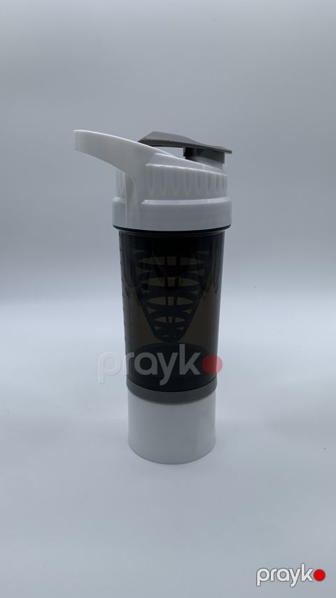 İdman su qabı 66220273, plastik, qara/ağ, 500 ml — Bakı
