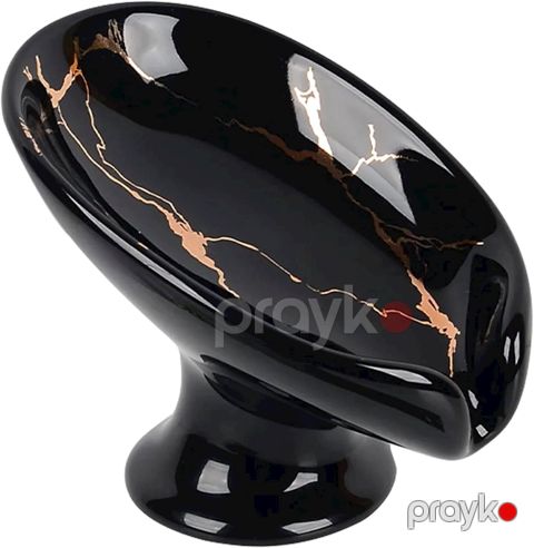 Sabun qabı HomeStore DRZ7, keramika, qara/qızılı, 13х9х9 sm — Bakı