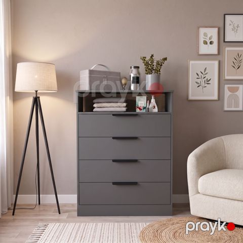 Komod universal UNK02, Ldsp, antrasit, 90x45x60 sm — Bakı