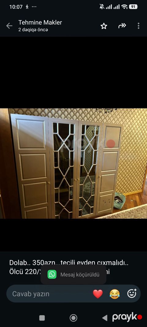 Dolab. 350azn. evden cıxmalıdı. Ölcü 220/2m. ünvan — Bakı