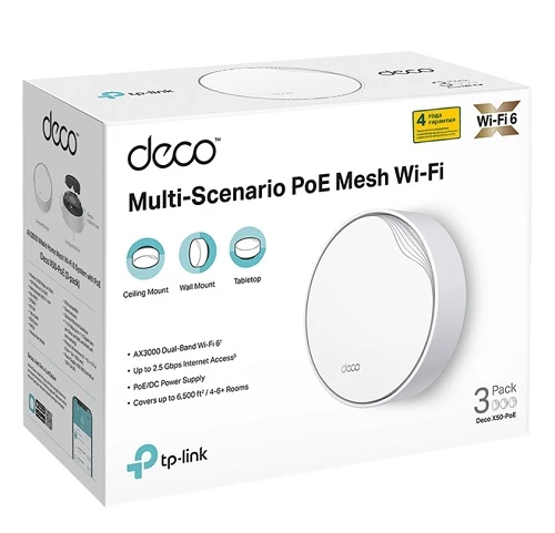 TP-Link Deco X50-PoE 3 Unit Whole Home Mesh WiFi 6 System — Bakı