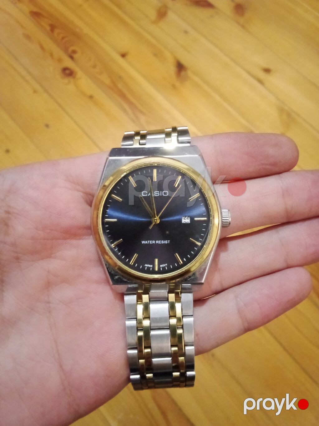 Casio qol saatı – Göy qızılı reng qolda çox gözel görkemi var — Qol saatları, Beyləqan (3)