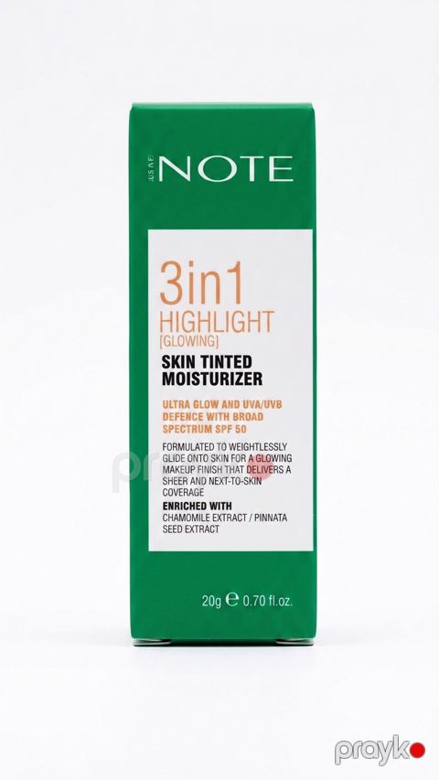 Tonlaşdırıcı krem No Brand 3in1 Highlight Glowing SPF50 03 Tea Take 20 ml — Bakı