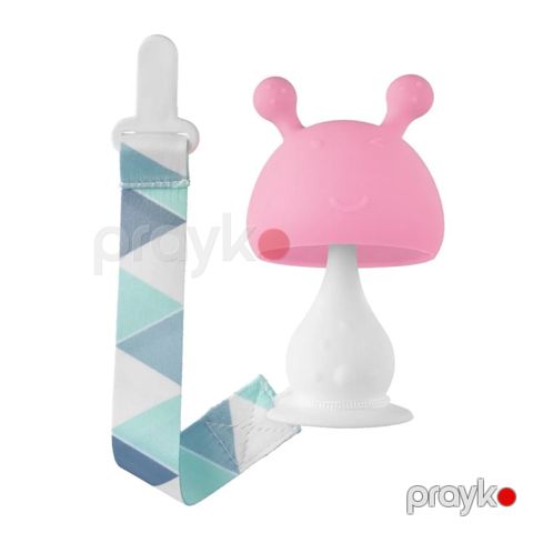 Diş çıxaran Roxy Kids Mushroom tutacaq ilə, silikon, çəhrayı — Bakı