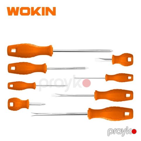 Wokin 8 Parça Otvyortka Dəsti Maqnit Uclu Düz və Ulduz Alət Komplekti