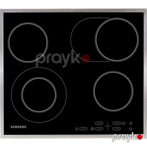 Samsung NZ64T3516CK/WT Elektrik Plitə – 4 Ocaq, 7000W, Taymer, Şüşə-Keramika