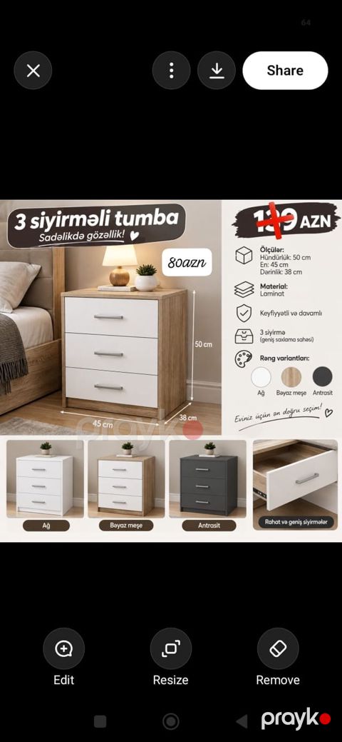 3 siyirməli tomba – sadəlikdə gözəllik Ölçülər: - Hündürlük: 50 sm — Bakı