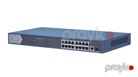 Hikvision 16 Port Gigabit Unmanaged POE Switch (DS-3E0518P-E) — Pctech — Surveillance cameras