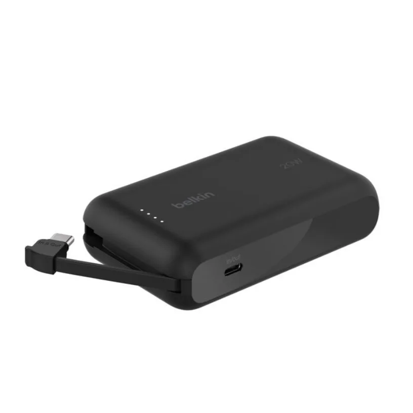 Power bank Belkin 10K PD20W Integrated Usb-c Cable Black — Bakı