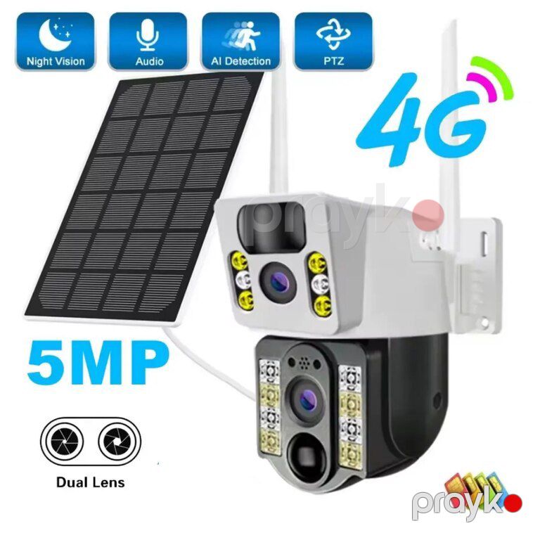 Simsiz 4G sim kartlı Solar ptz 2 kameralar 360° 8mp/4K — Ağıllı ev və təhlükəsizlik, Bakı (8)