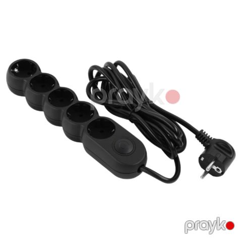 2E Power strip 5хType F, 3х1.5mm2, 16A, 10m, white (2E-U05ES15M10WH) — Bakı