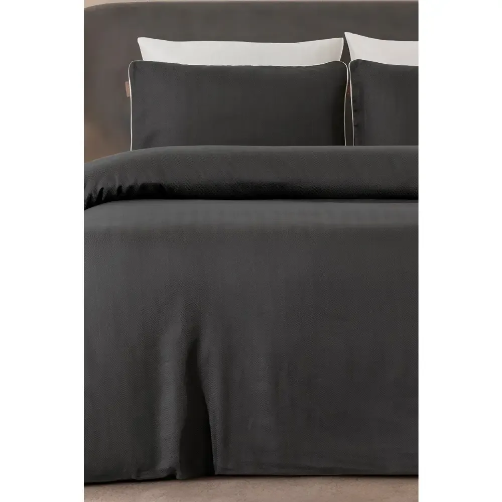 Yataq dəsti İyiGecələr Gabardin Satin Antracite, iki nəfərlik (8681234943992) — Tekstil