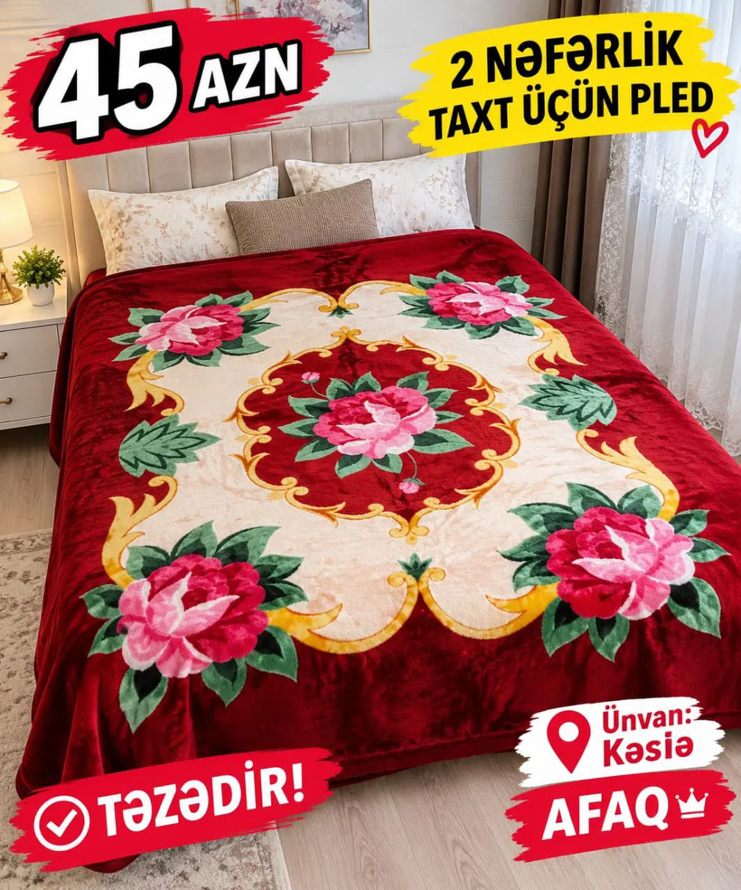 Pled Açıq qırmızı rəng