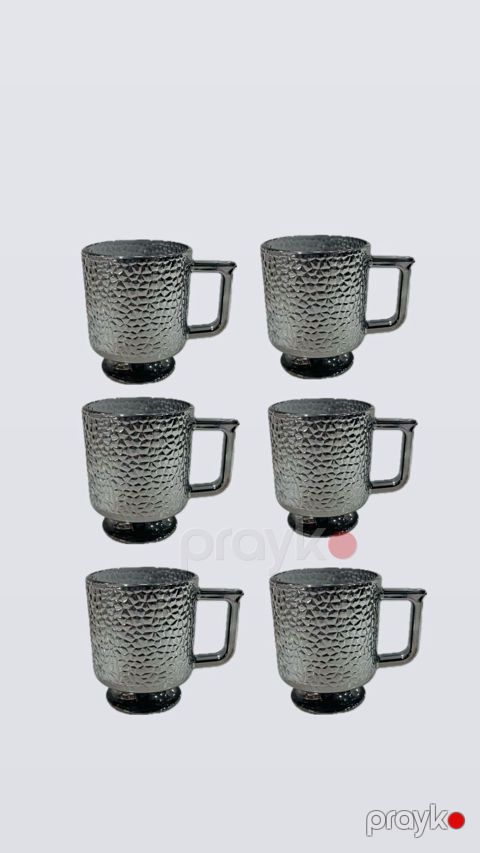 Fincan dəsti 6921-35, şüşə, qara, 350 ml, 6 əd — Bakı