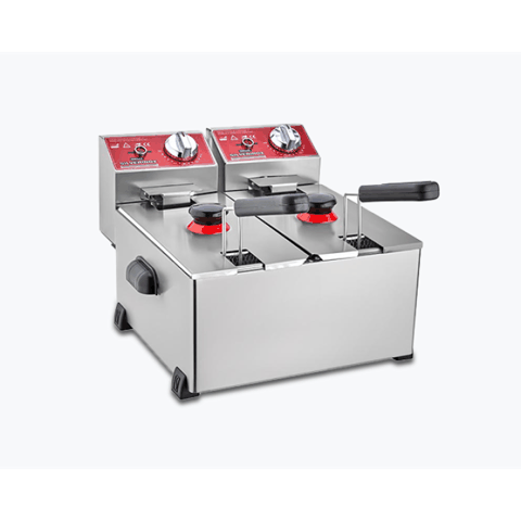 Silverinox Elektrik Fritöz – 3+3 Litr, İkili Qazan, 4000W — Bakı