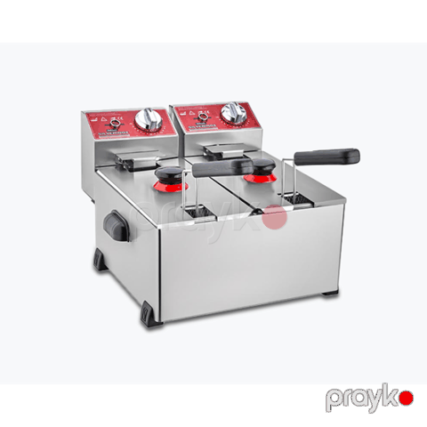 Silverinox Elektrik Fritöz – 3+3 Litr, İkili Qazan, 4000W — Bakı