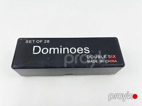 9143 Məhsulun adı: Domino Double SIX, qara, plastik, 28 element — Bakı