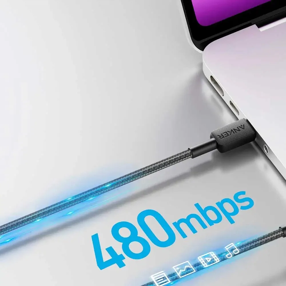 Kabel Anker 322 Usb-c to Usb-c 6ft braided (A81F6H11) — Mallar, Bakı (3)