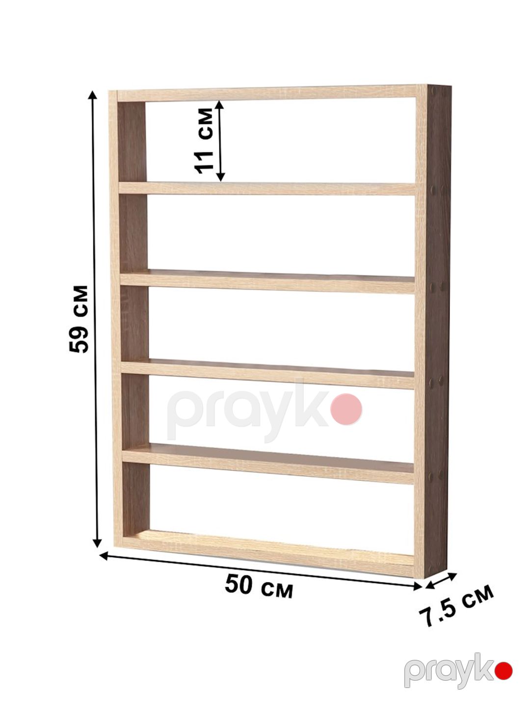 Rəf Letta, bej, Ldsp, 50х7.5х59 sm — Mallar, Bakı (2)