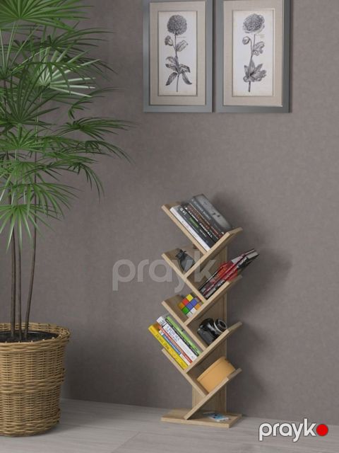 Stellaj 3563_StellajSmallBookSomona, 91x30x19.6 sm, Ldsp, bej — Bakı