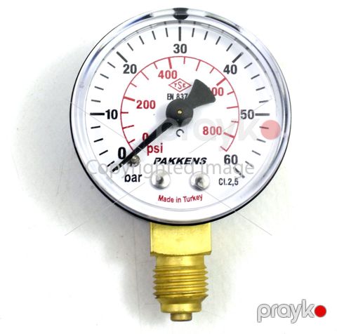 Manometr quru tipli (0-60 Bar 63 mm 1,4") Pakkens 0631000111 — Bakı