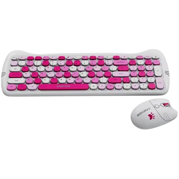 Klaviatura Canyon HSET-W6 Pink (CNS-HSETW6PK) — Mallar, Bakı (2)