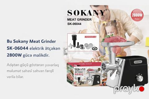 6228 Məhsulun adı: Ətçəkən Sokany SK-06044 2800W Brend: Sokany — Bakı