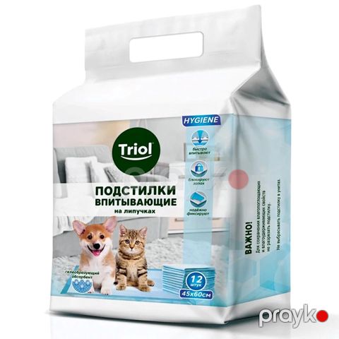 Heyvanlar üçün altlıq Triol, hopduran, yapışqanlı, 45x60 см, 1 əd — Bakı