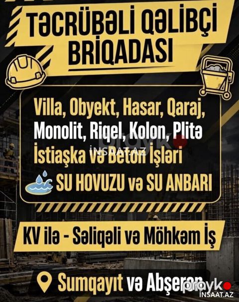 Qəlibçi Briqadası-villa və Bütün beton işləri — Sumqayıt