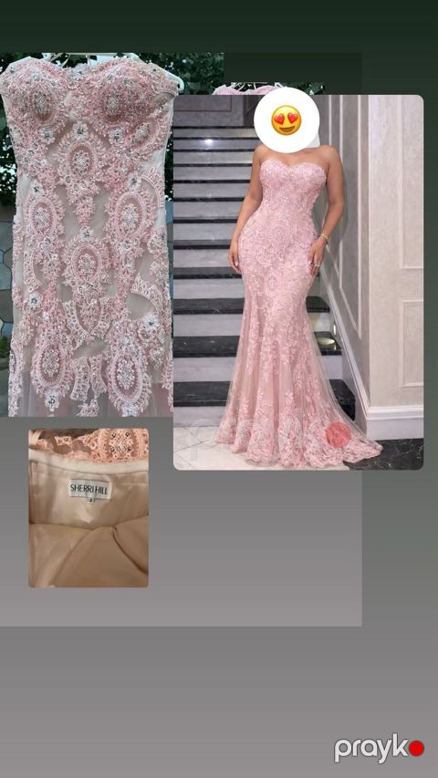 Sherri Hill gecə/libas - Model: Strapless, ürək formalı dekolte — Bakı