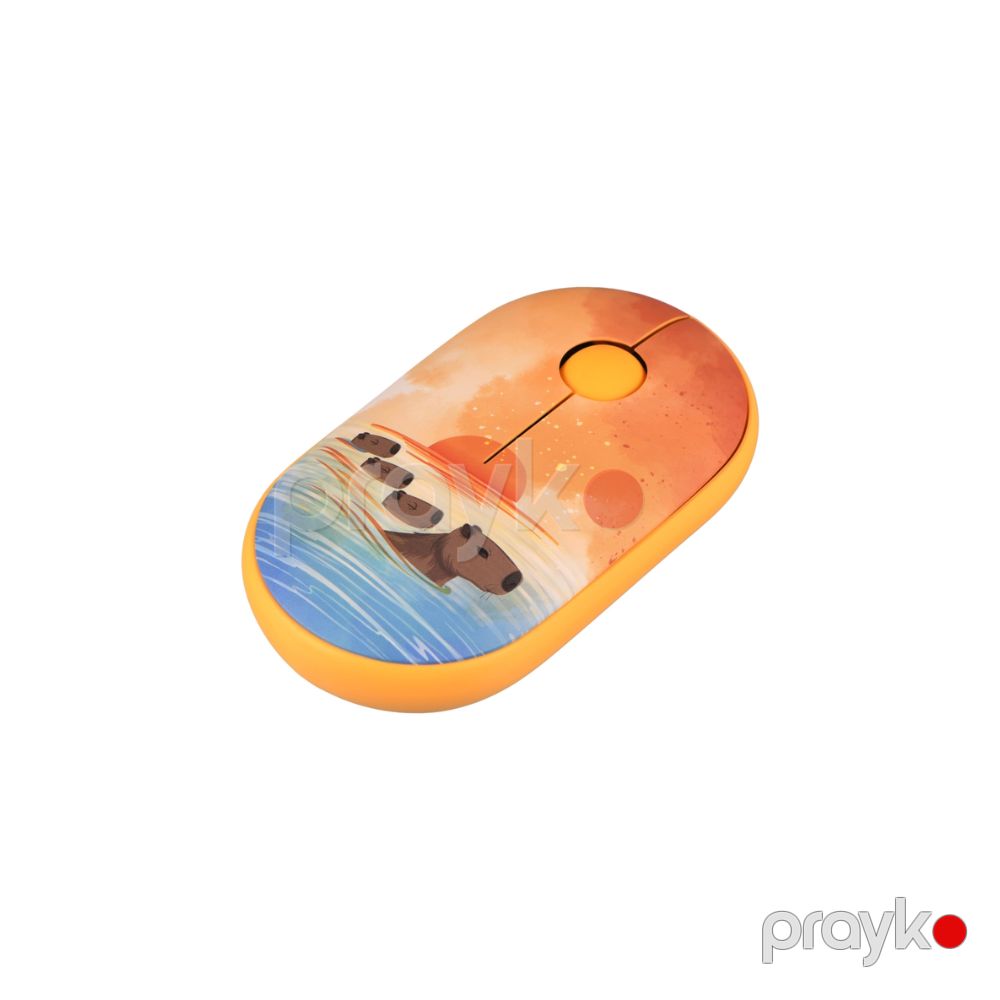 2E Mouse MF300 capybara:sunset Silent wl bt, Yellow (2E-MF300WCAPIBARAYW) — Periferik cihazlar, Bakı (2)