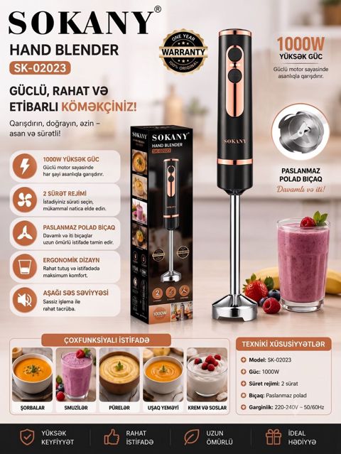 1847 Məhsulun adı: Blender Sokany SK-02023, Salınma — Yoboo az — Блендеры, измельчители и миксеры