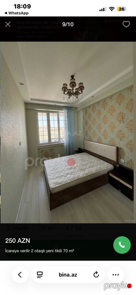 2-otaqlı yeni tikili kirayə verilir, Sumqayıt ş., 70 m² — Mənzil, Sumqayıt (5)