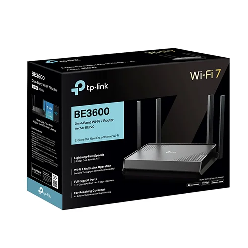 TP-Link Archer BE220 AX3000 BE3600 Dual-Band Wi-Fi 7 Router — Bakı