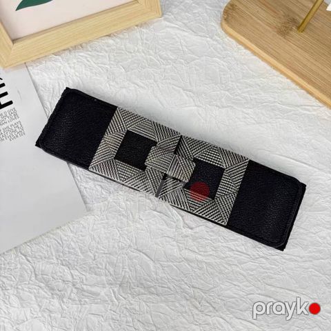 Qadın kəməri ML_3454, tekstil/eko dəri, qara/gümüşü, One Size — Bakı