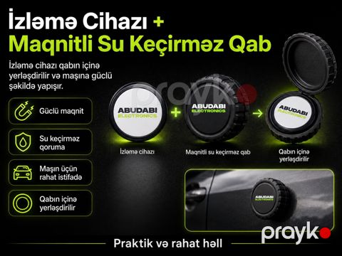 GPS İzləmə cihazı və maqnitli su keçirməz qab — Bakı